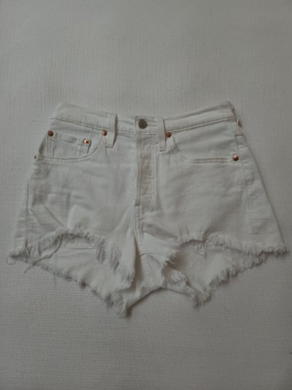 Levi's Vintage 501 High Waisted White Jean Shorts